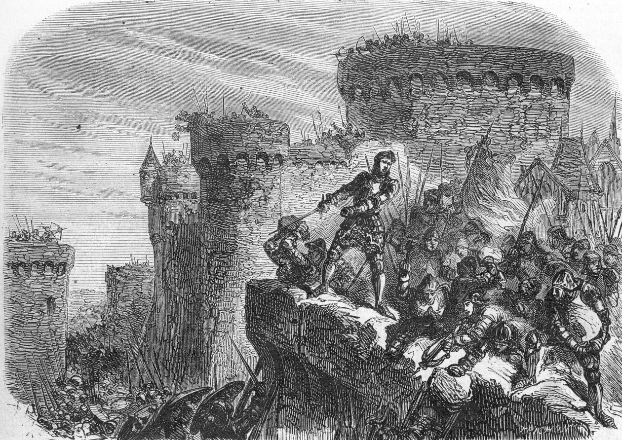 Guerra dos Cem Anos (gravura) 1864 de French School
