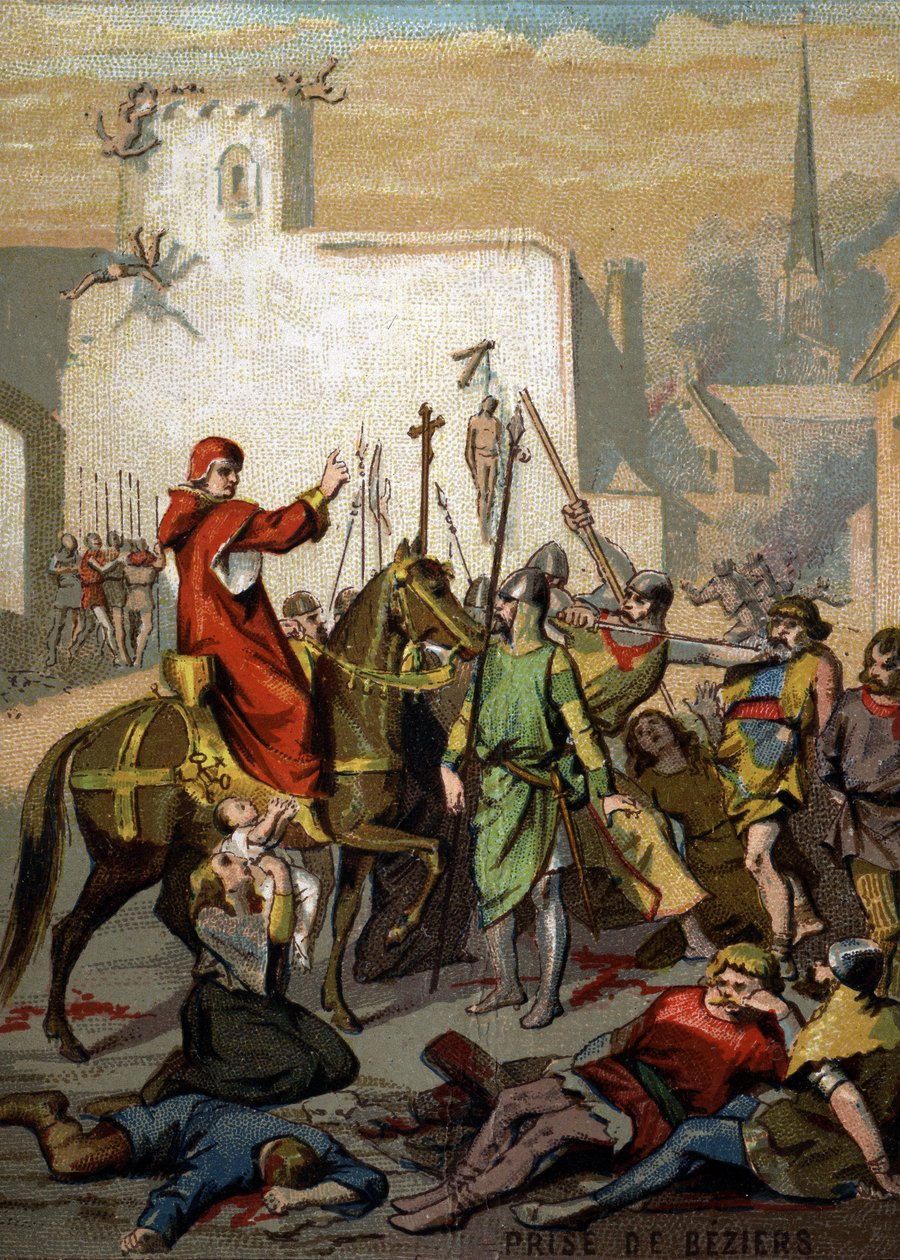 Guerra dos Albigeeses - Captura de Beziers "Matem tudo, Deus reconhecerá o seu" (Inocêncio III de French School