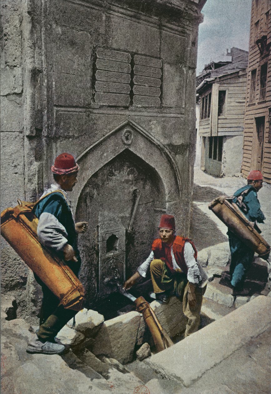 Portadores de água em Constantinopla, c.1895 de French School