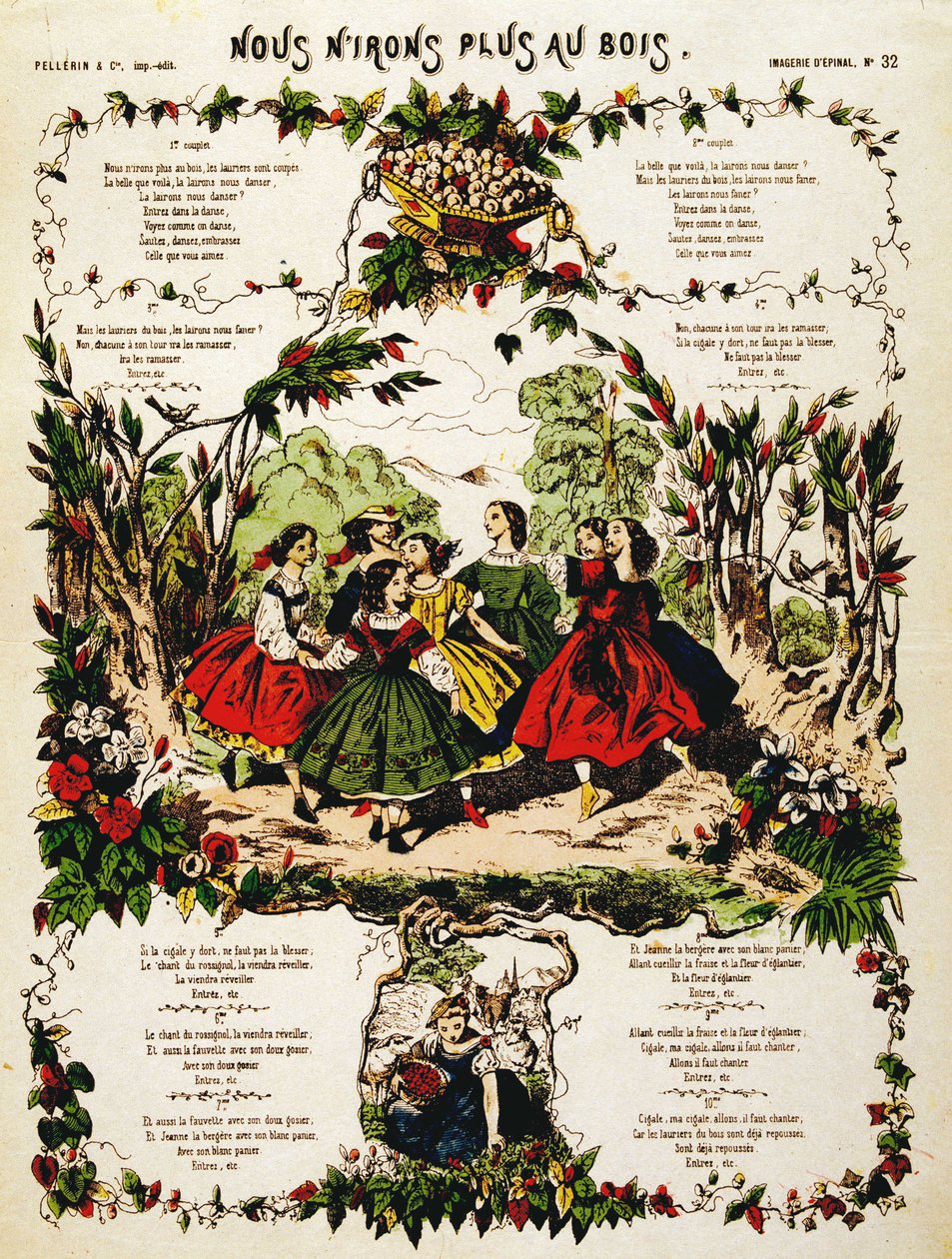 Não iremos mais para a floresta - a imagem de Epinal. SD. século 19. de French School