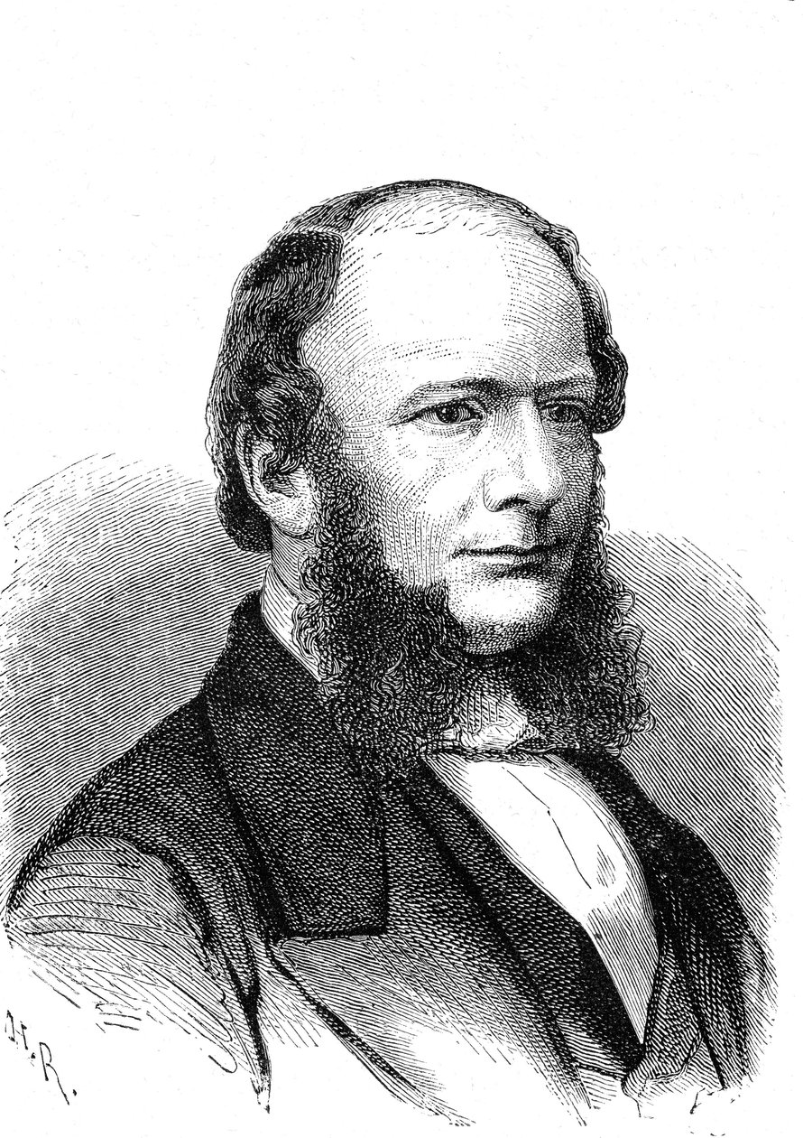 Werner Von SIEMENS (1816-1892), inventor e industrial alemão (telégrafo elétrico). Gravura de 1868 de French School