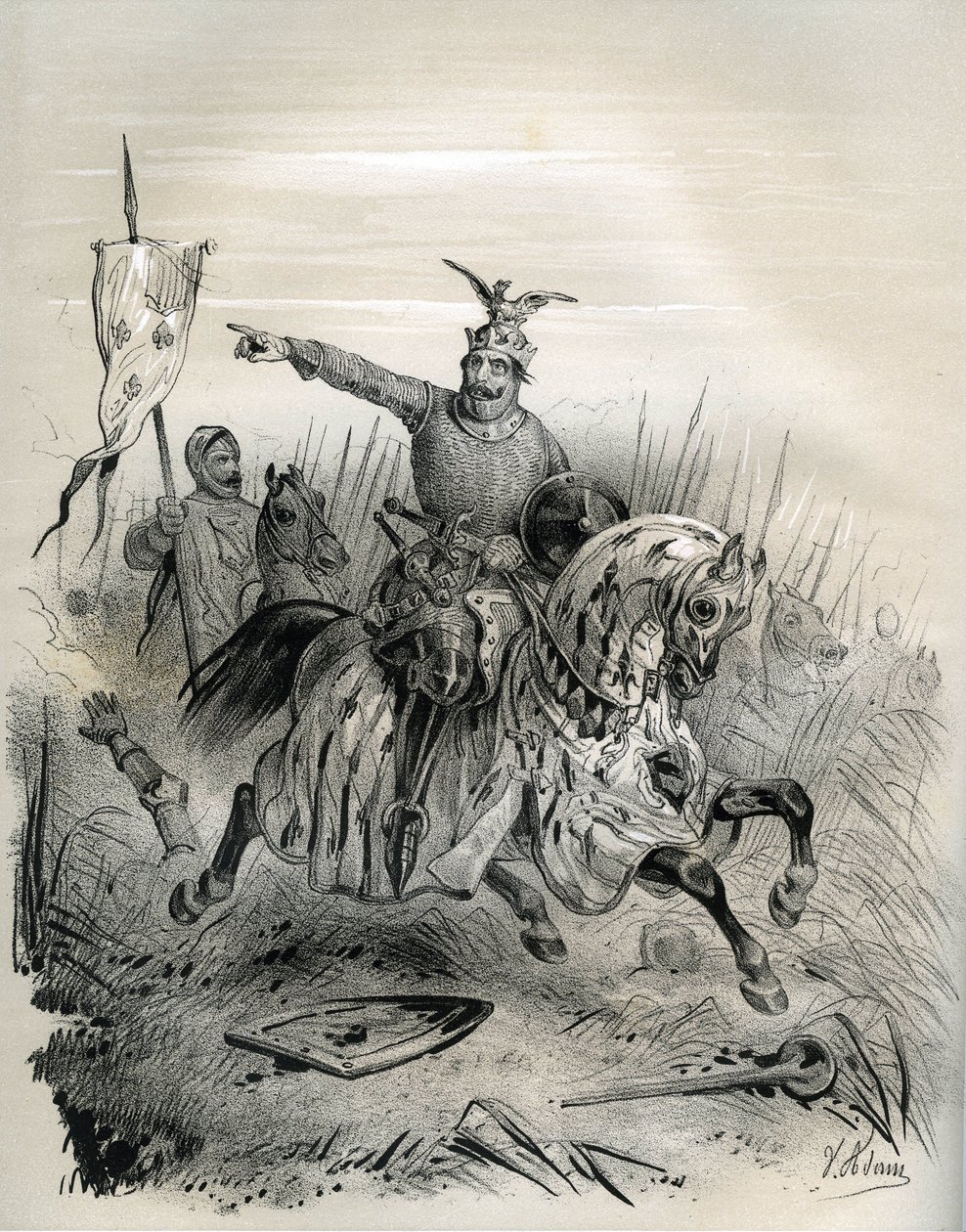 William o Conquistador durante o assalto e captura de Mantes em Julho de 1087, ilustração de "França na Idade Média" (gravura) de French School