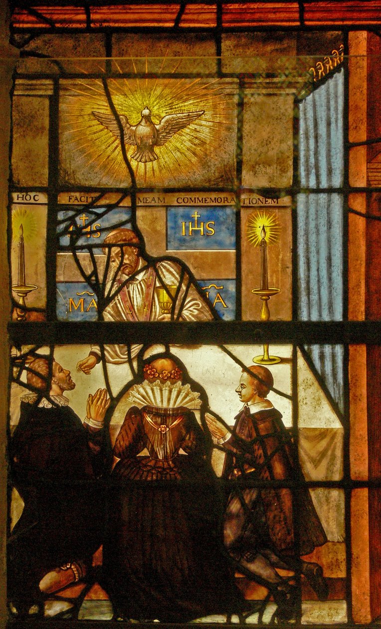 Charnier de janela-6 retratando Páscoa sagrada comunhão de French School