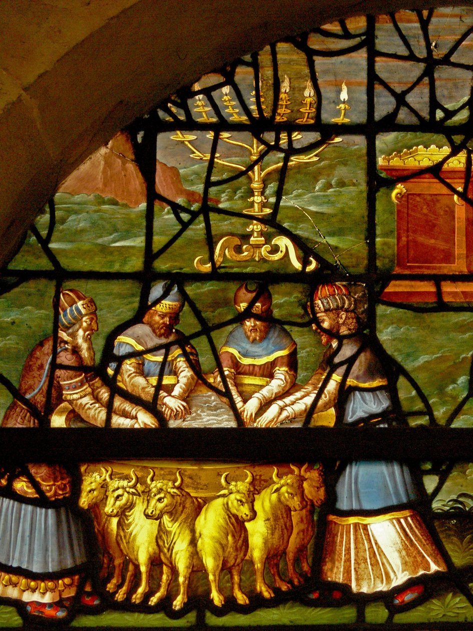 Charnier de janela-7 retratando a lavagem das mãos antes de entrar no templo de French School