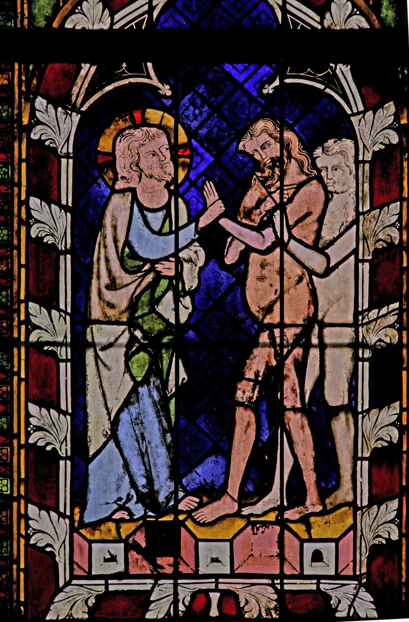 Janela N-chapA retratando Cristo na Angustiante do Inferno de French School