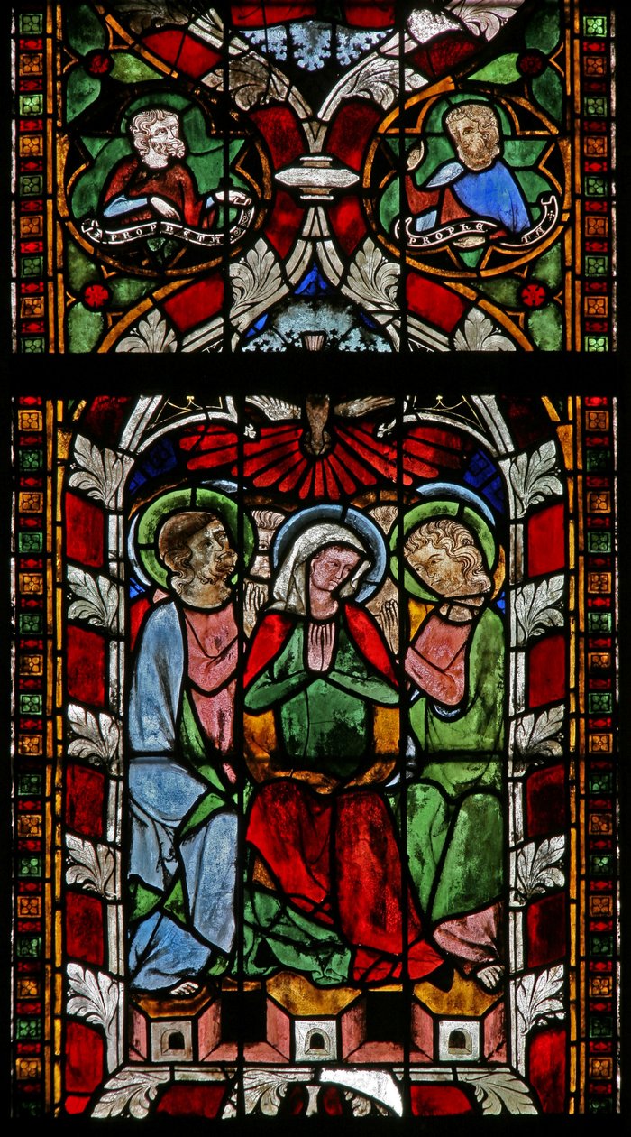 Janela N-chapA retratando o Pentecostes de French School