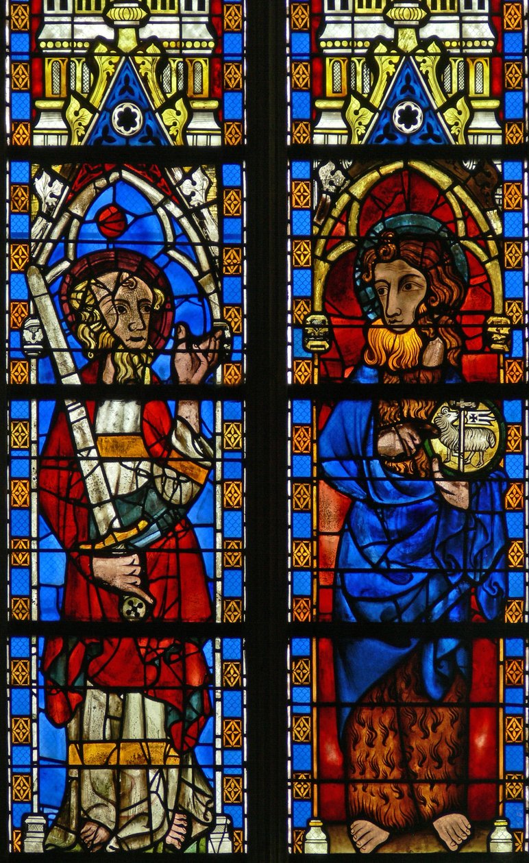 Janela Narthex S representando São João Batista e São Paulo de French School