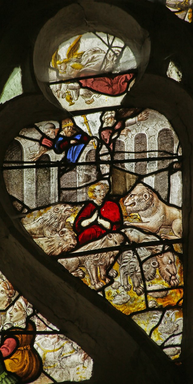 Janela representando Daniel na Cova dos Leões (vitral) de French School