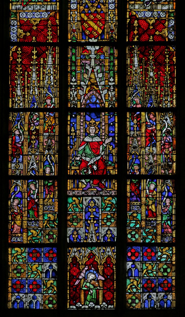 Janela representando o Rei Salomão entronizado (vitral) de French School
