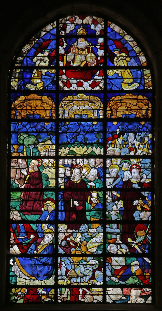 Janela que representa Cenas de Paixão (vitral) de French School