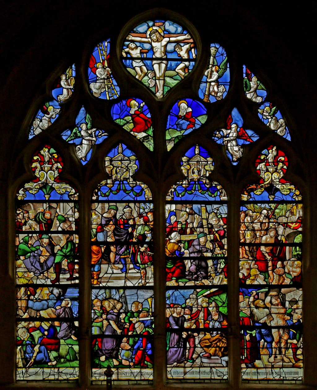 Janela que representa Cenas de Paixão (vitral) de French School