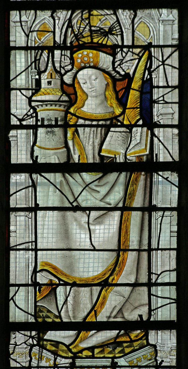 Janela que representa Santa Bárbara (vitral) de French School