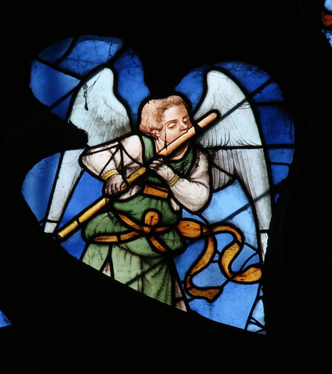 Janela retratando um anjo musical de French School