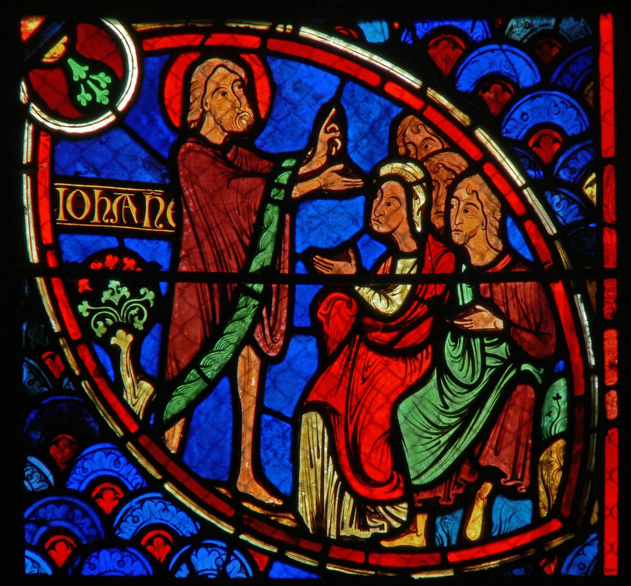 Janela retratando uma cena da vida de São João Batista de French School