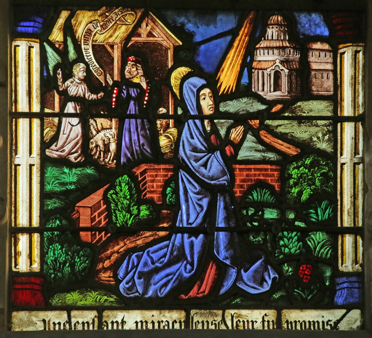 Janela que representa as Anunciações a Anne e Joachim (vitral) de French School