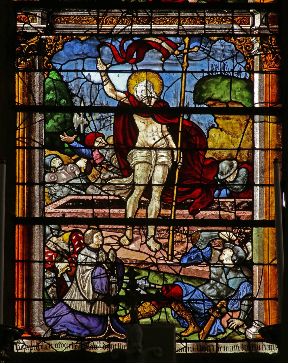 Janela que retrata a Ressurreição (vitral) de French School