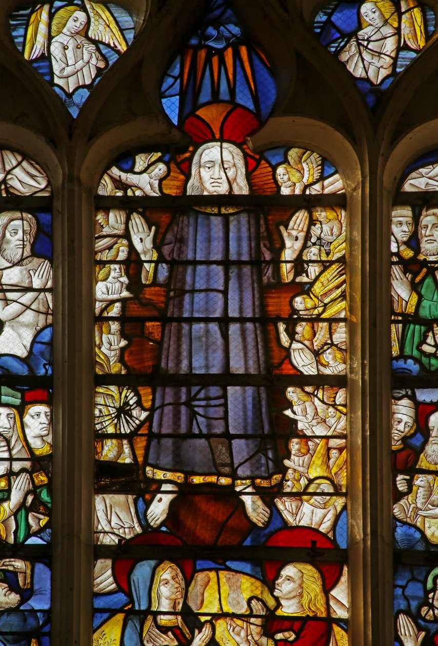Janela representando a segunda vinda de Cristo, 1470-1500 (detalhe de 2921838) de French School