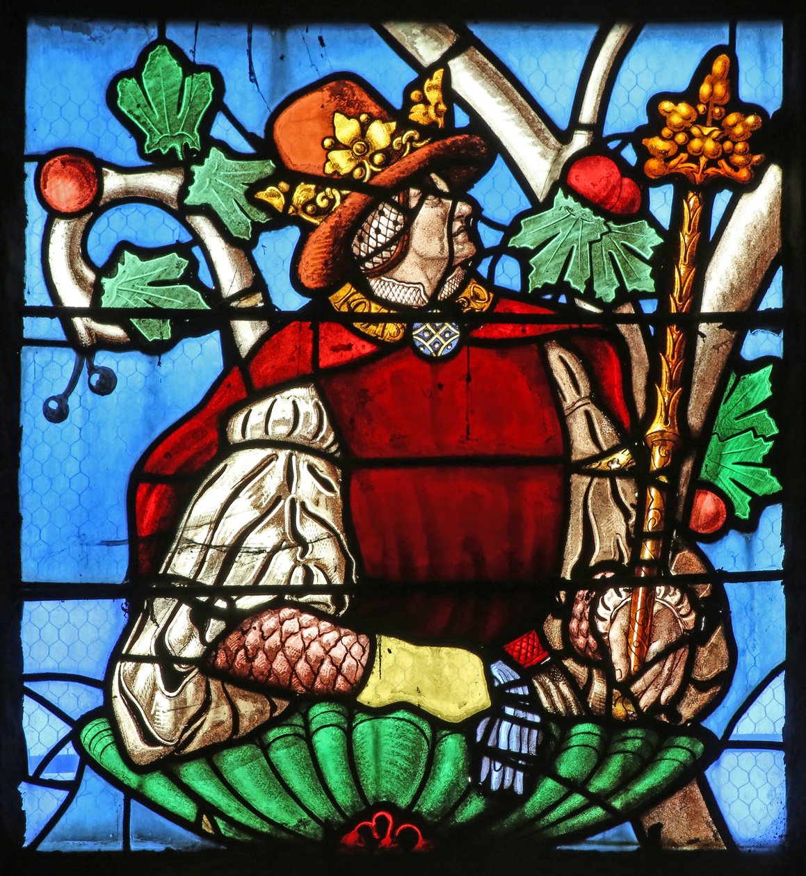 Janela que representa a Árvore de Jesse (na sua maioria moderna) (vitral) de French School