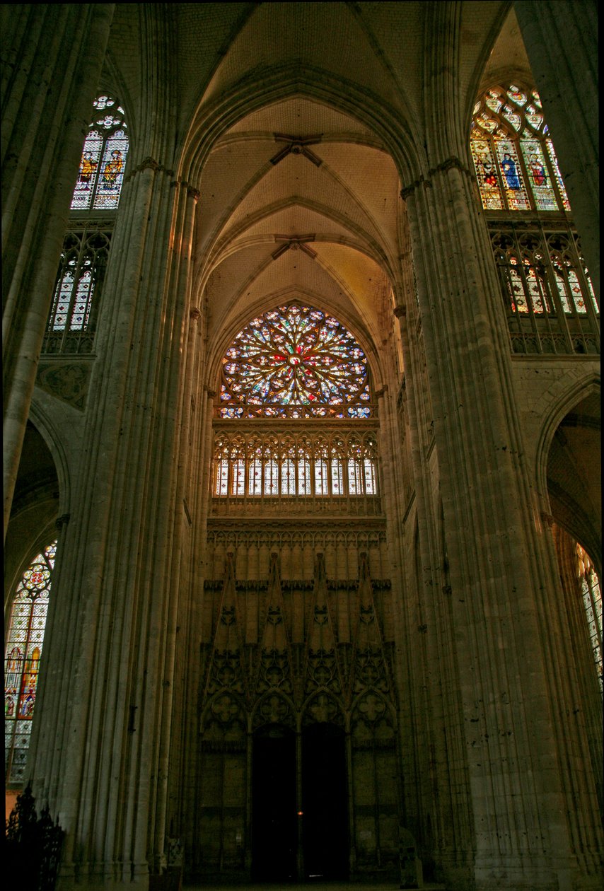 Janela, descrevendo, sul, transept de French School