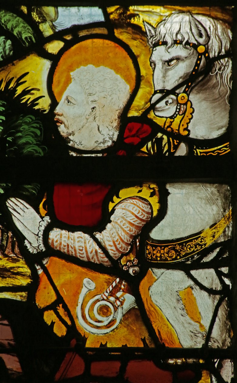 Janela retratando a visão de St Eustache, detalhe de 2921629 de French School