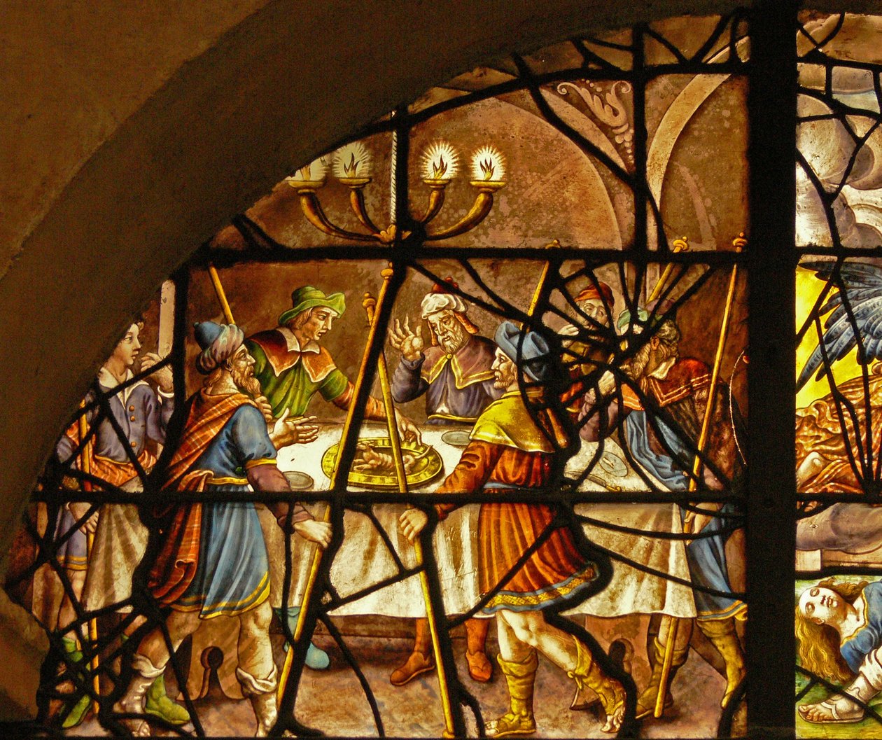 Janela no Charnier (w.6) representando a Páscoa de French School