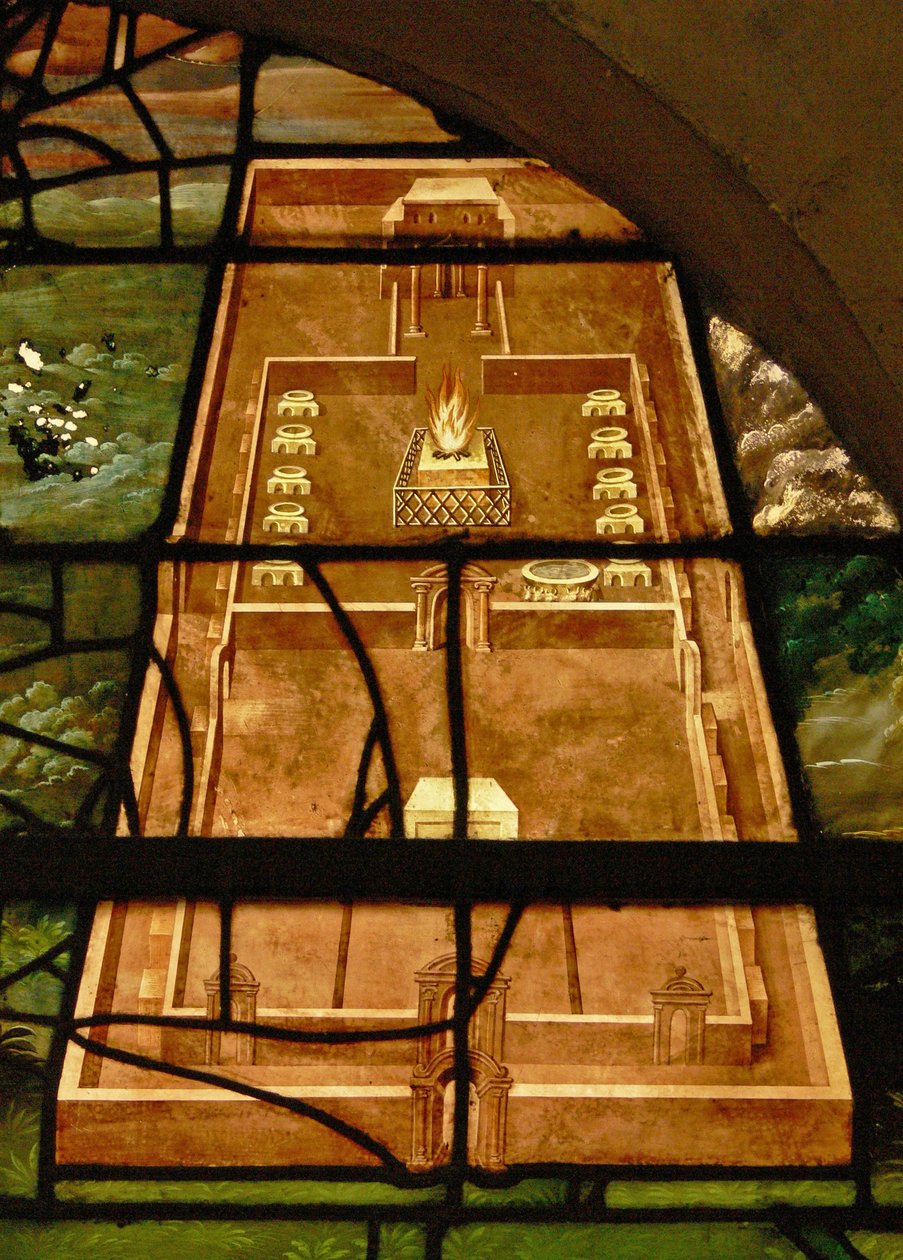 Janela no Charnier (w.7) representando o templo de French School