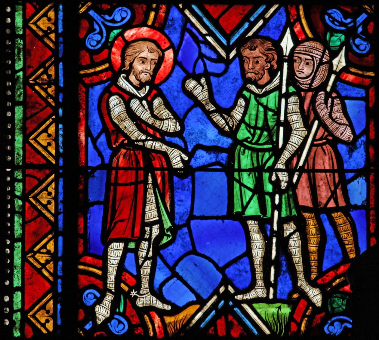 Janela w06 representando St Julian de Brioude no exército de Diocletians de French School