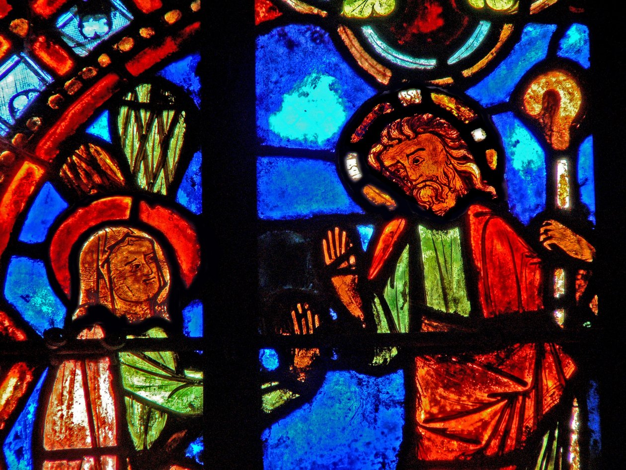 Janela w0 representando uma cena de ressurreição: Noli Me Tangere de French School