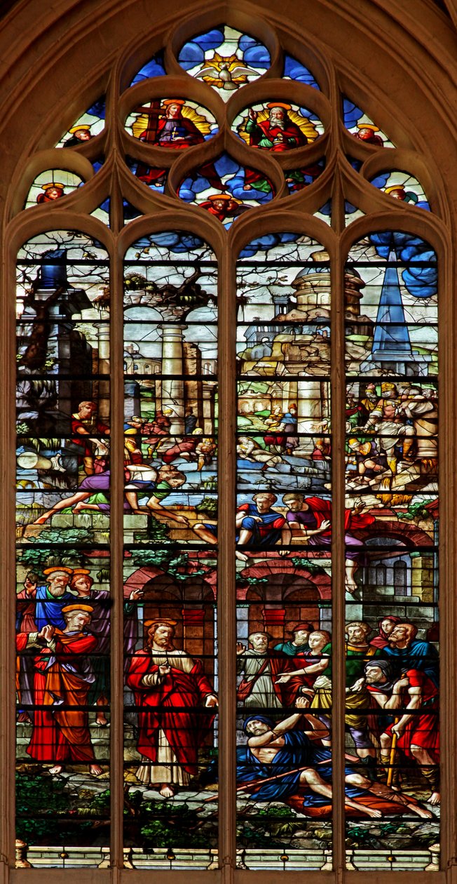 Janela w103 retratando Cristo curando o paralítico de French School
