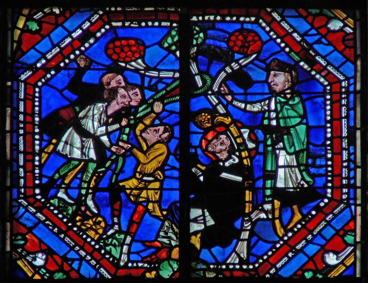 Janela w104a representando St Martin e o milagre do pinheiro de French School
