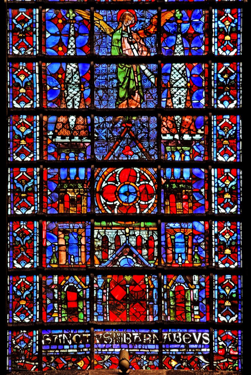 Janela w107 retratando a Catedral da Igreja de Therouanne de French School