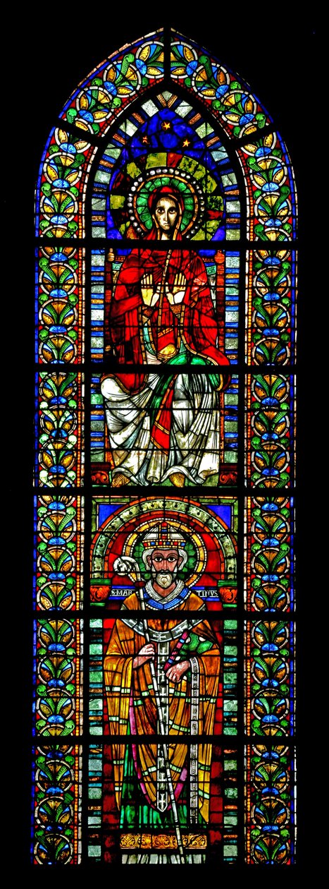 Janela w109 retratando a Virgem Maria e São Martinho de French School