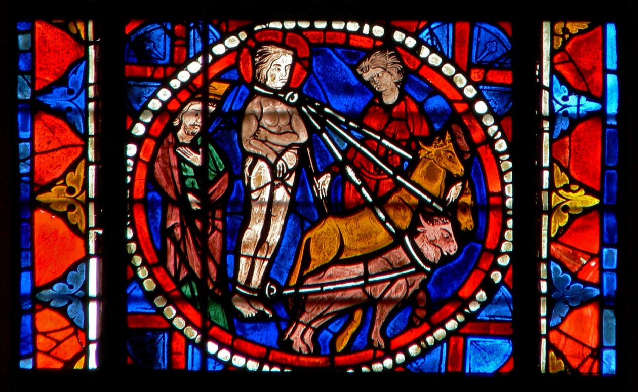 Janela w109 retratando o martírio de St Lucy de French School