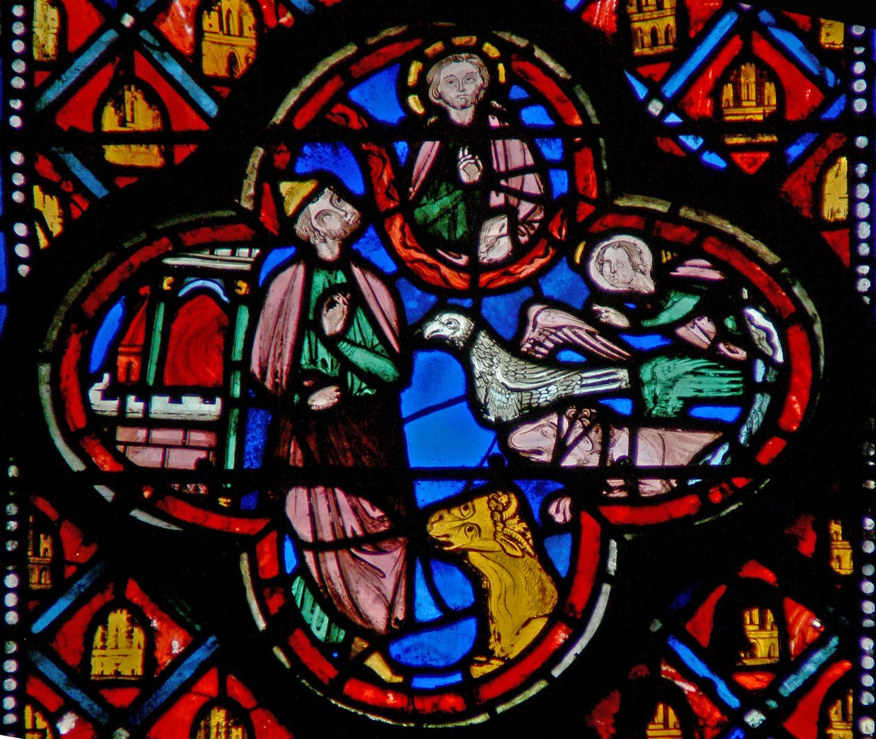 Janela w10 a visão das quatro criaturas vivas Ez X 18-22 de French School