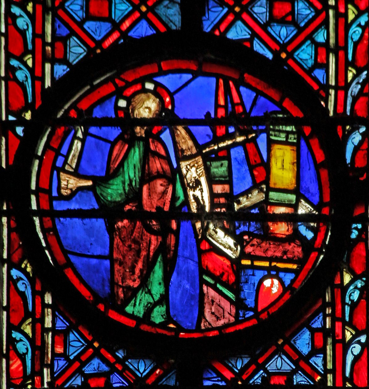 Janela w11 um Deus zangado com espada na cidade - Lam II 1 de French School