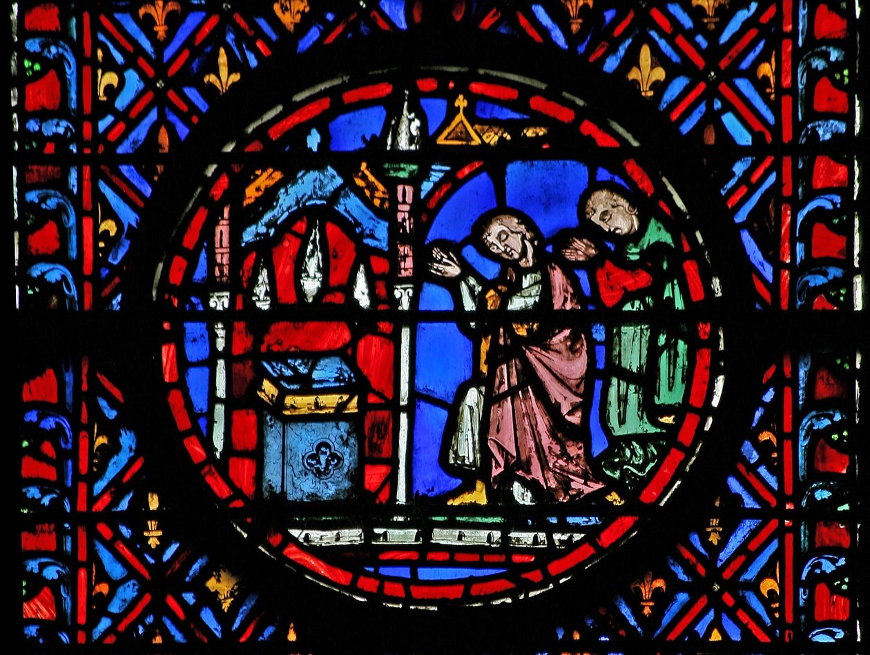 Janela w12 as pessoas choram sobre a morte de Judith. Judite XVI 29 de French School