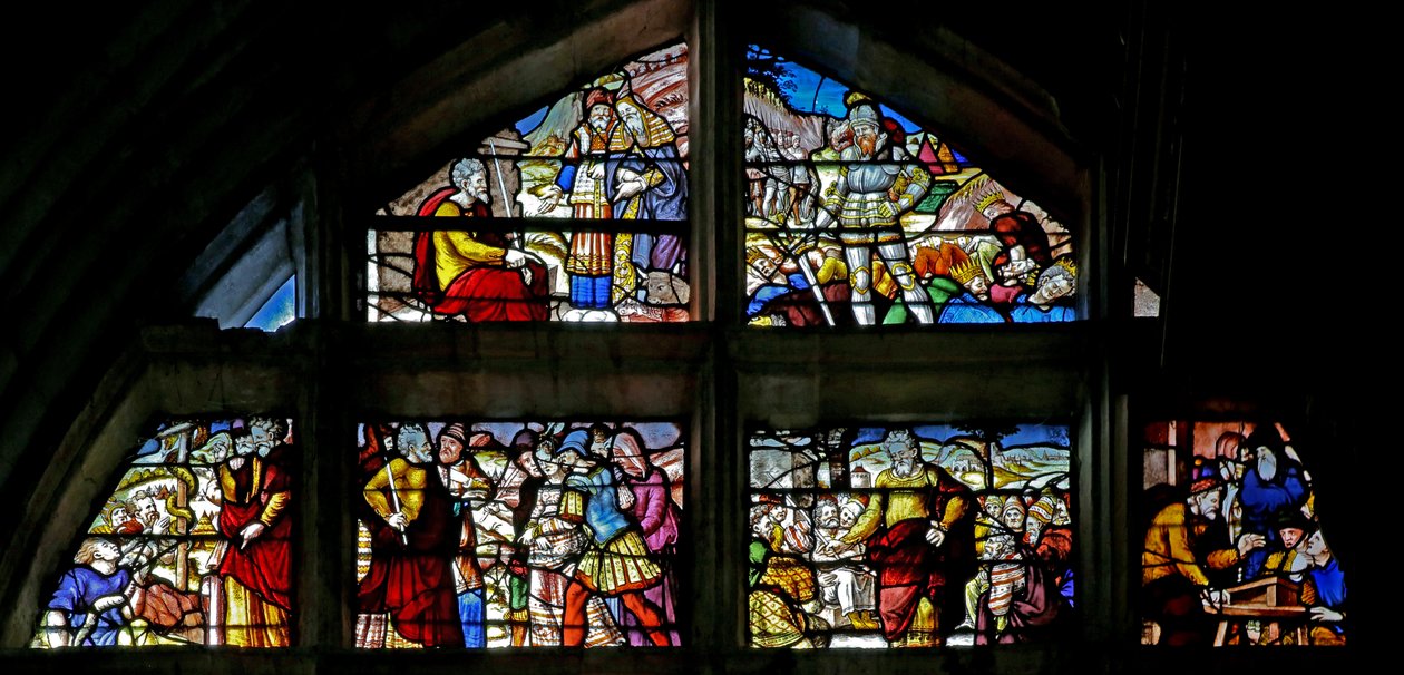 Janela w130 representando cenas do Antigo Testamento de French School