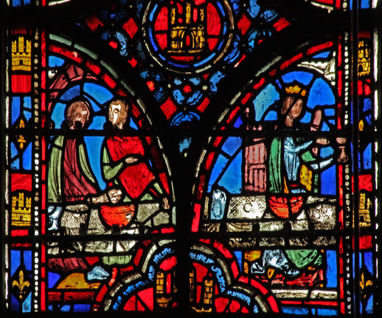 Window w13 Esther pede um banquete Esth V 6-8 de French School
