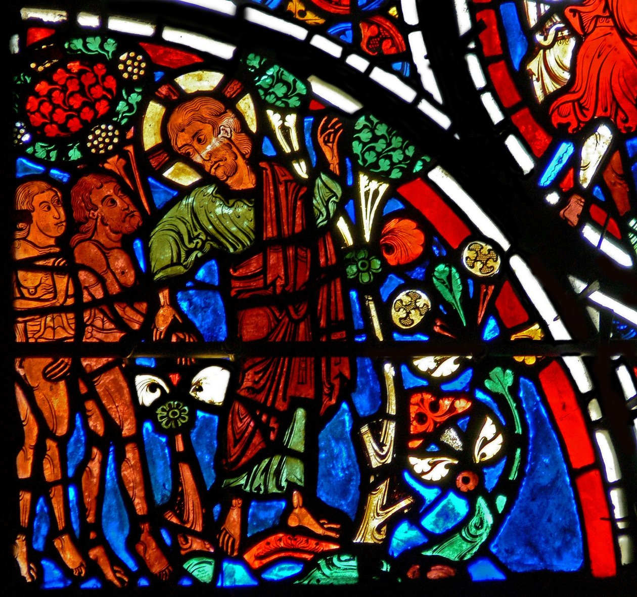 Janela w13 Deus adverte Adão e Eva sobre a Árvore do Conhecimento de French School