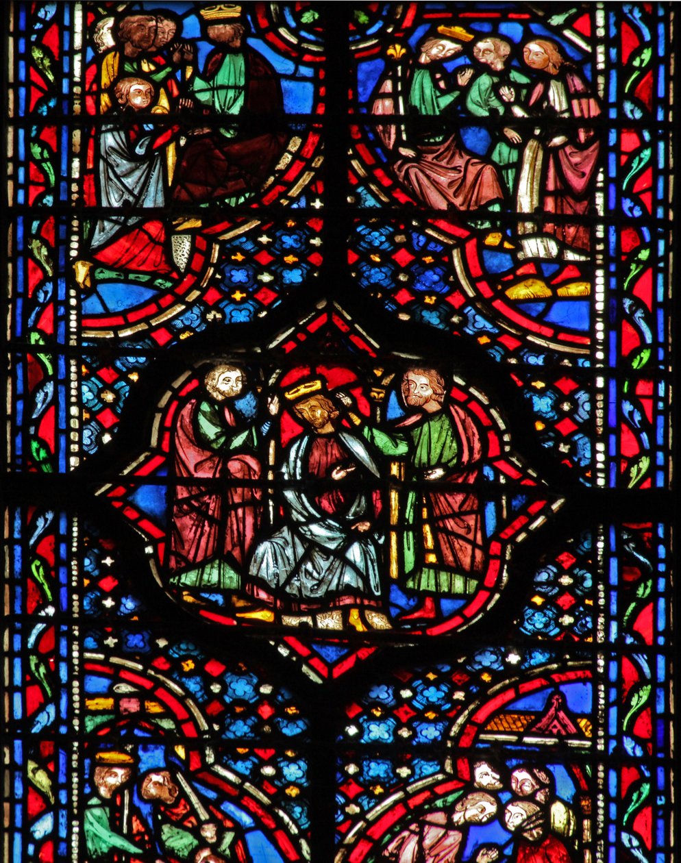 Janela w14 Coronação de Davids em Hebron II Sam V 1-3 de French School