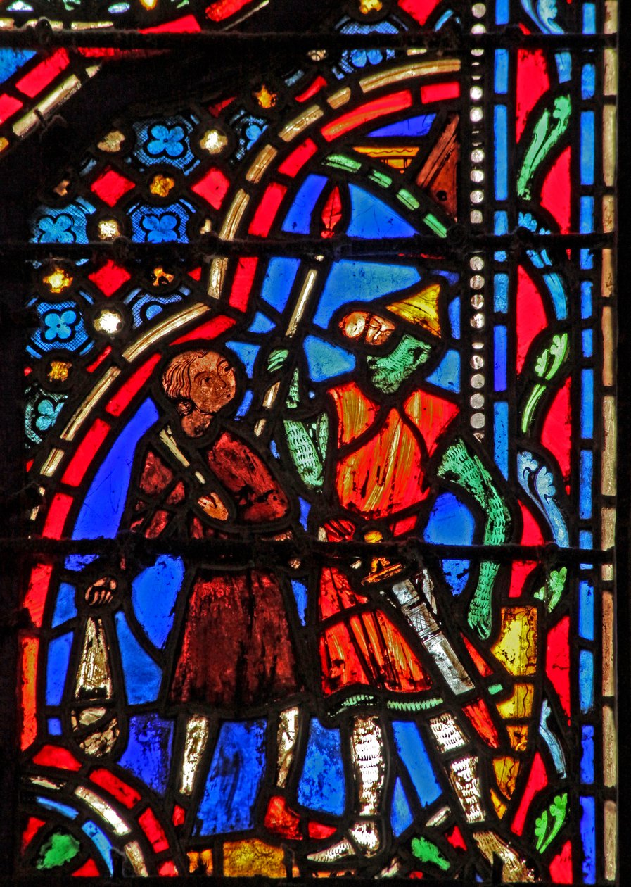 Janela w14 Davids pedra batendo Golias I Sam XVII 41-49 de French School