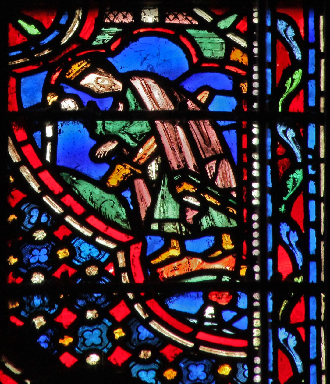 Janela w14 Morte de Saul I Sam XXXI 4-5 de French School