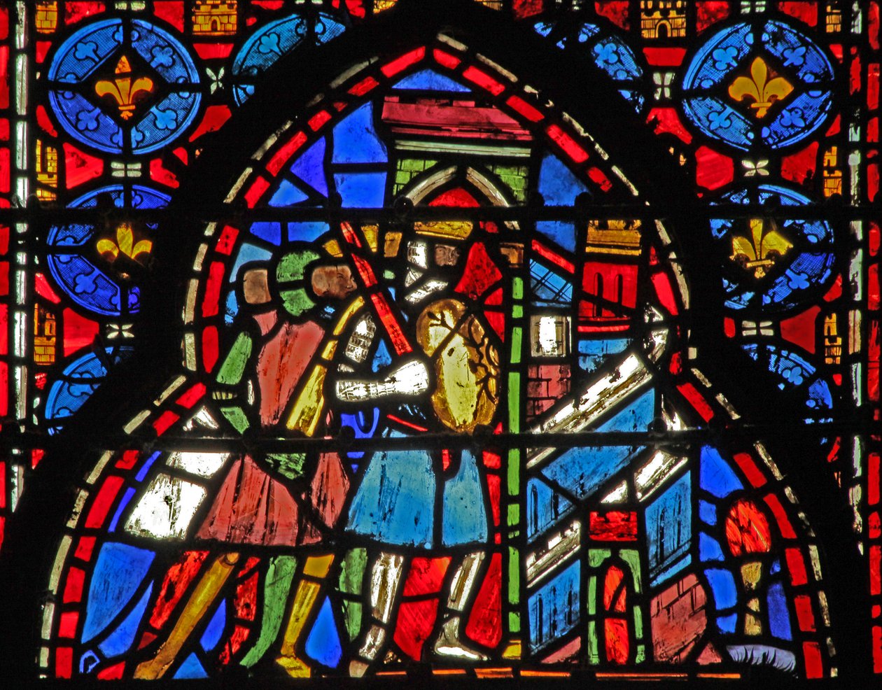 Window w15 Holy Relics: Heráclio aproveita a capital persa de French School