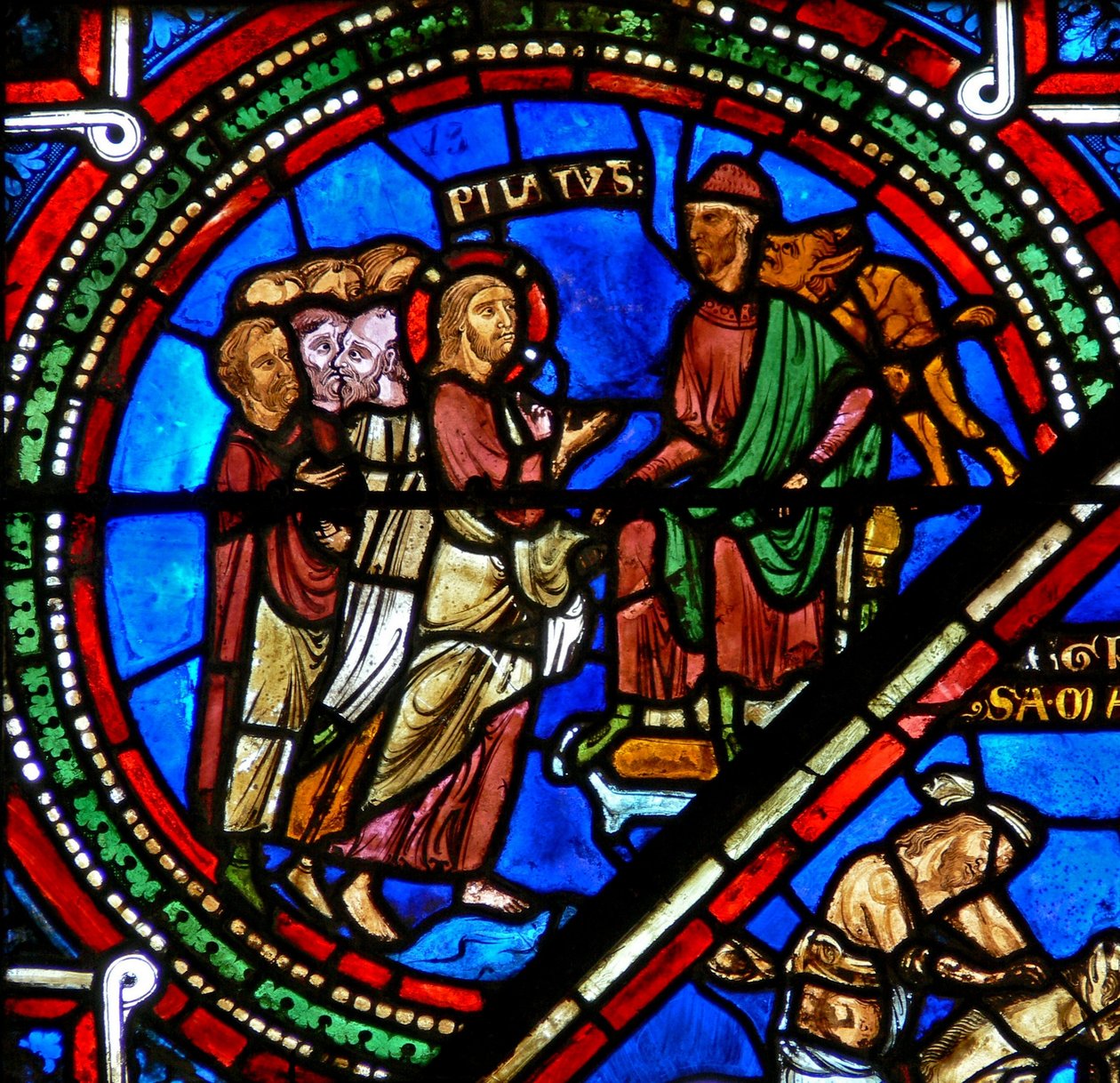 Janela w15 representando Cristo antes de Pilatos de French School