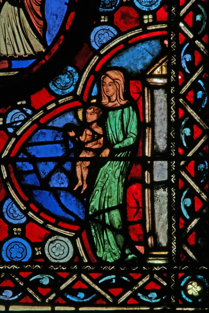 Janela w1 representando uma cena da vida de St Martin de French School