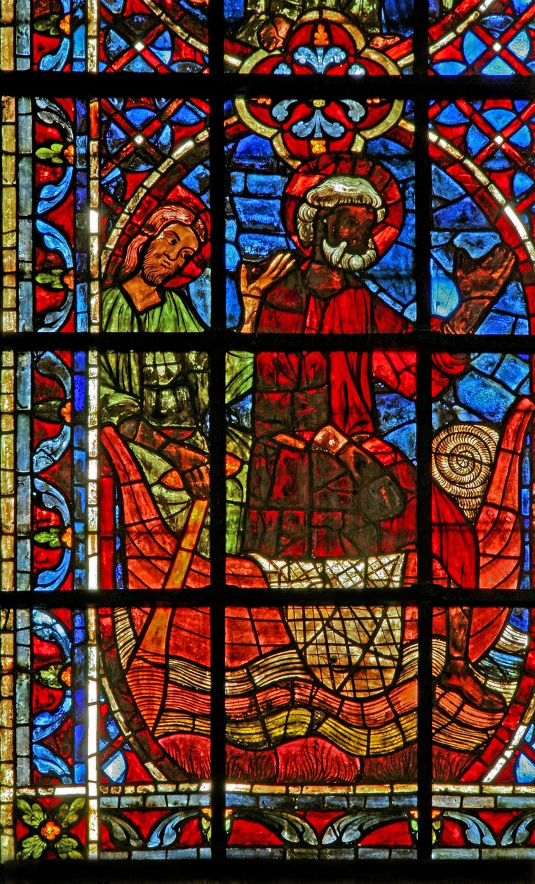 Janela w204 retratando o navio da Igreja com São Pedro e São Paulo de French School
