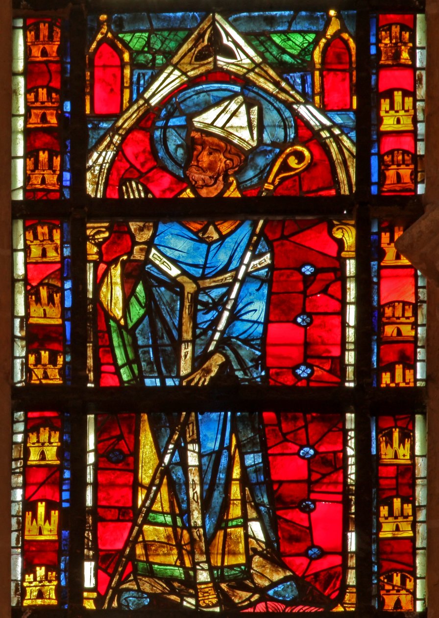 Janela w205 representando um santo bispo de French School