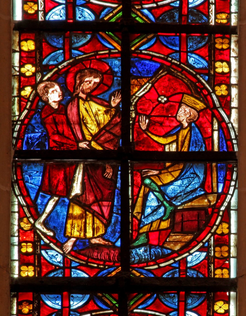 Janela w210 retratando St James antes de Herodes de French School