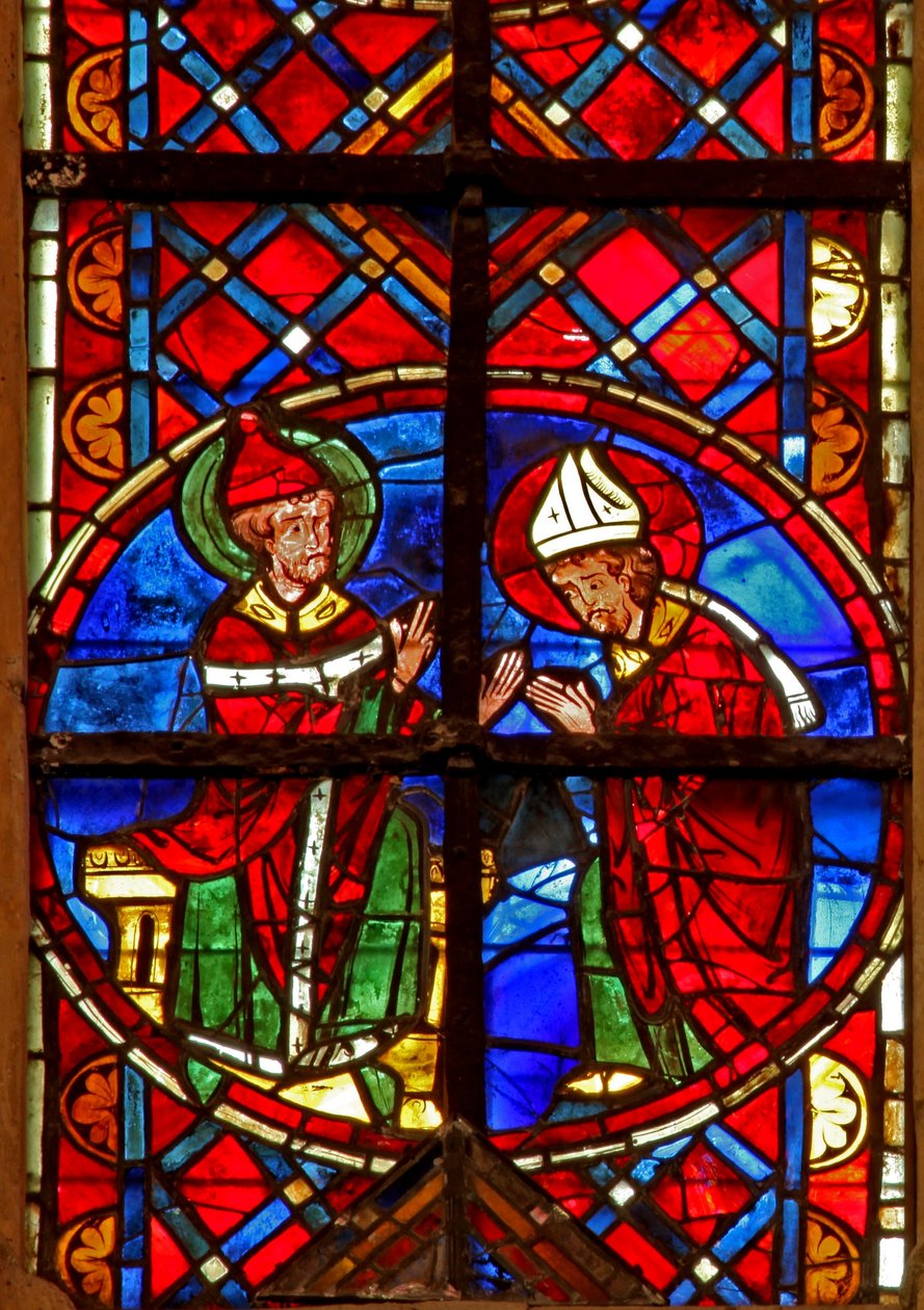 Janela w211 representando St Peter envia St Denis para Gália de French School