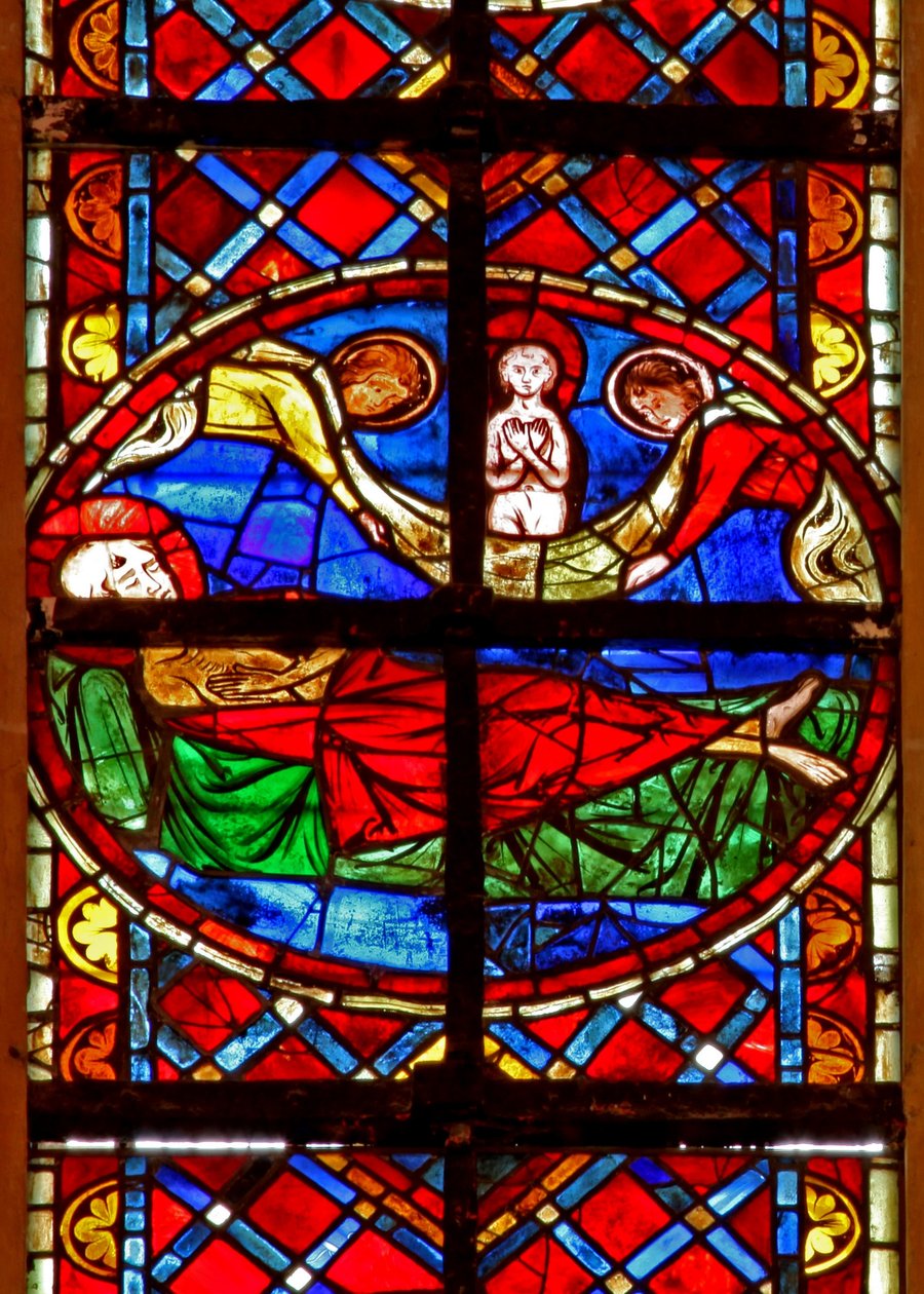 Janela w211 retratando a alma de S. Vicente, levada por anjos de French School